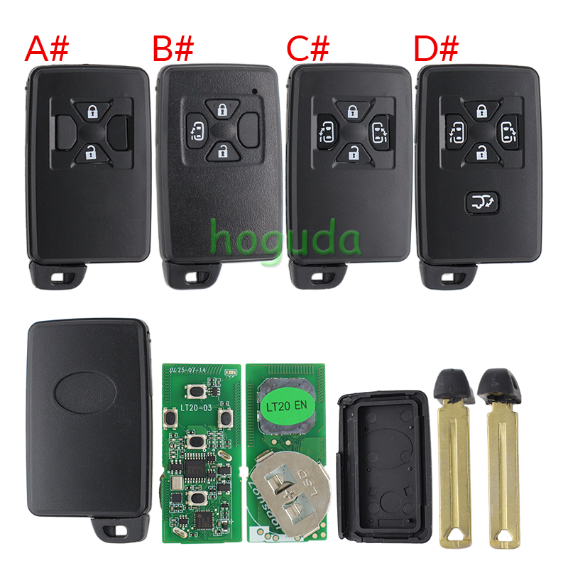 Lonsdor LT20-03 Smart Key PCB with key shell  8A+4D Adjustable Frequency For Toyota 0780 Support K518 &amp; K518ISE &amp; KH100+ Transponder chip: ID71 CHIP P1:9F Frequency: 433MHz 271451-0780