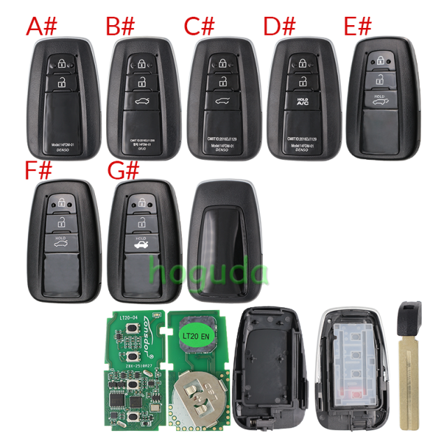 Lonsdor LT20-04 Smart Key with key shell 8A+4D Adjustable Frequency For Toyota &amp; Lexus 0010 0020 7930 2110 Support K518 &amp; K518ISE &amp; KH100+
