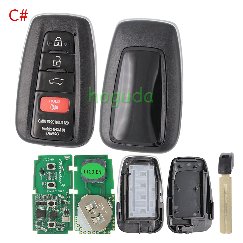 Lonsdor LT20-04 Smart Key with key shell 8A+4D Adjustable Frequency For Toyota &amp; Lexus 0010 0020 7930 2110 Support K518 &amp; K518ISE &amp; KH100+