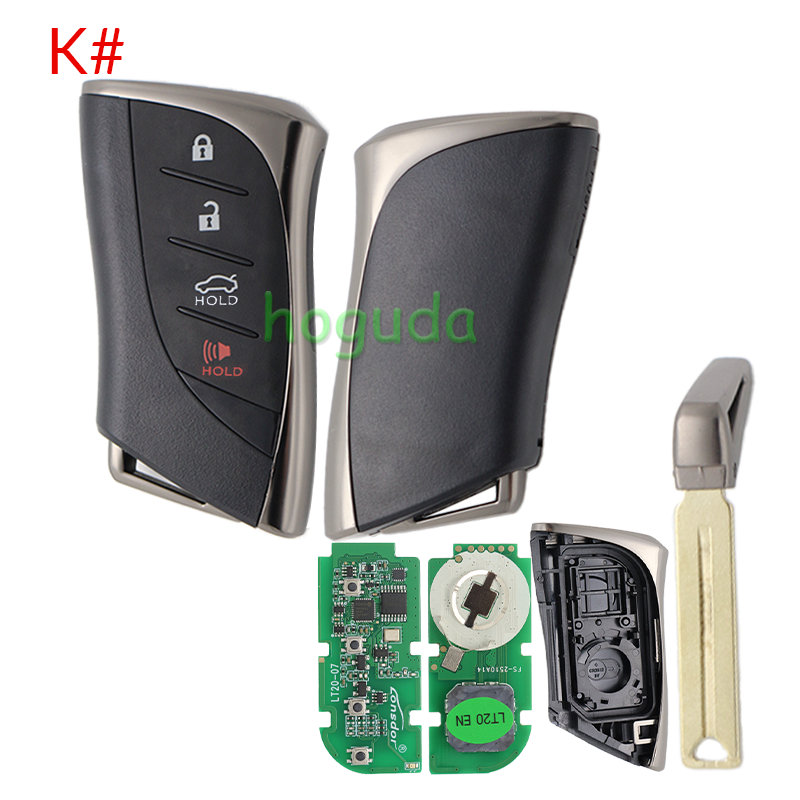 Lonsdor LT20-07 Smart Key with 6 button key shell  8A+4D Adjustable Frequency For Lexus 0440 Support K518 &amp; K518ISE &amp; KH100+
