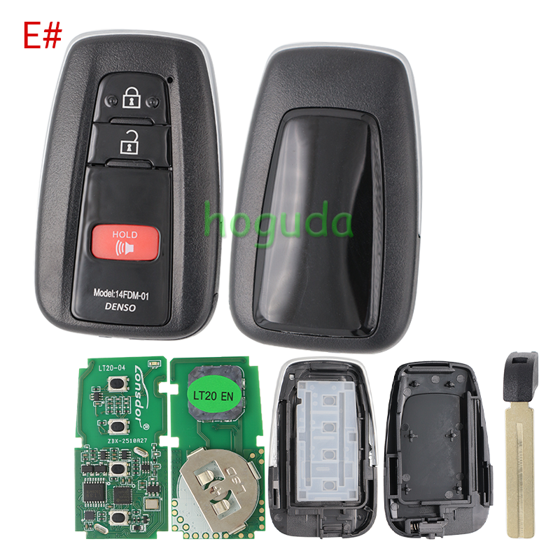 Lonsdor LT20-04 Smart Key with key shell 8A+4D Adjustable Frequency For Toyota &amp; Lexus 0010 0020 7930 2110 Support K518 &amp; K518ISE &amp; KH100+
