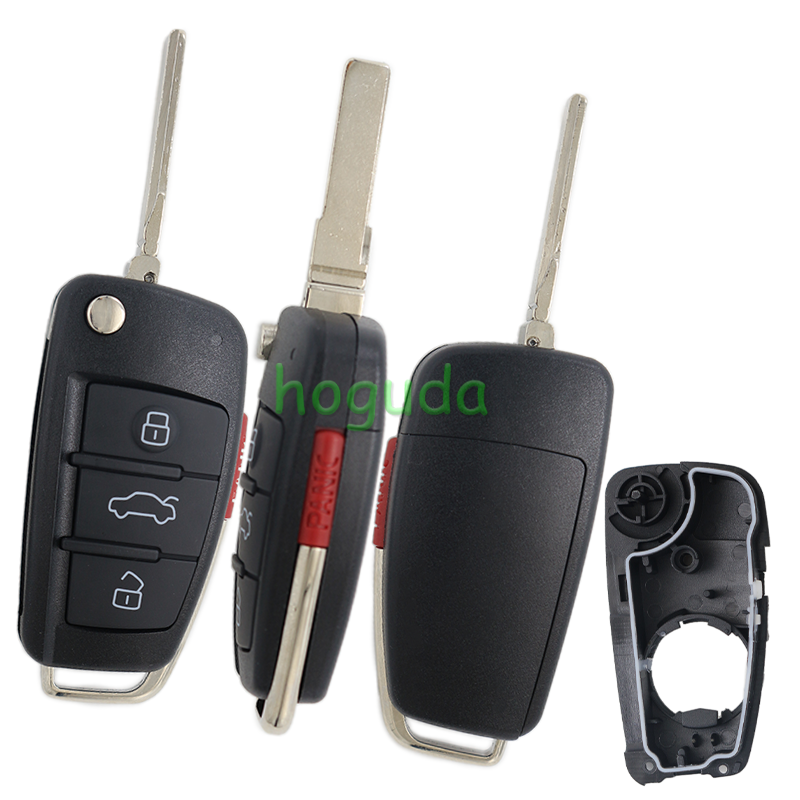 For Audi 3+1 button remote key blank