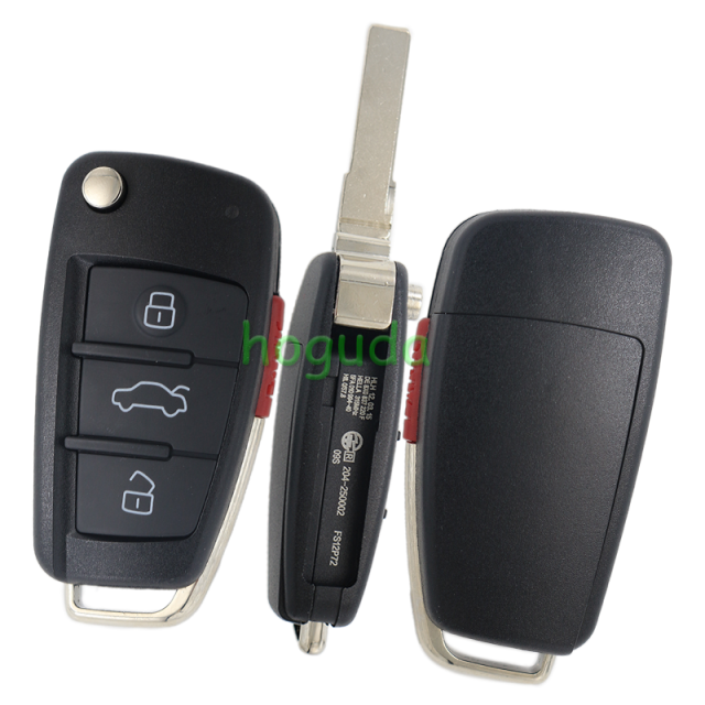 For Audi 3+1 button remote key blank