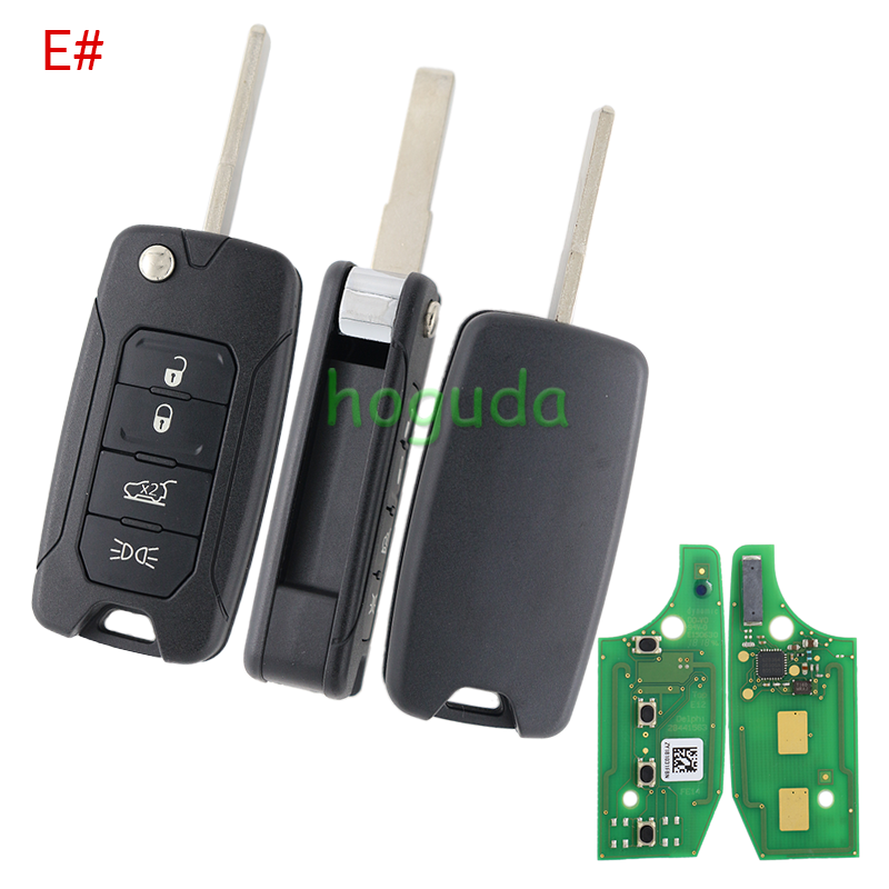 For Original Chrysler/Jeep 4 button flip remote key 434mhz with Megamos 48 AES chip with original PCB
