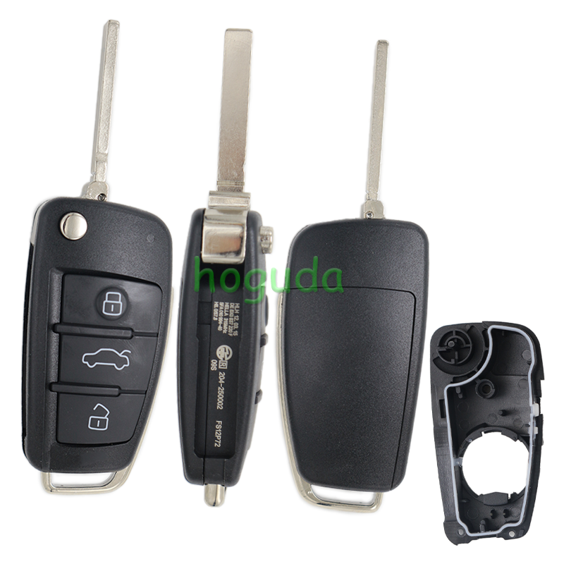 For Audi 3 button remote key blank with 149# key blade