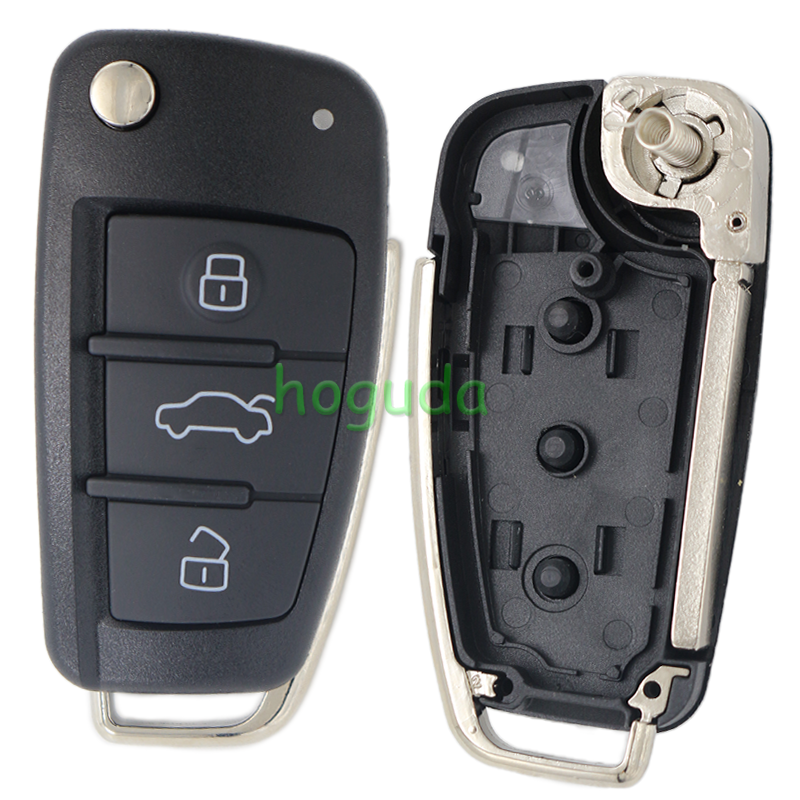 For Audi 3 button remote key blank with 149# key blade