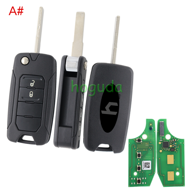 For Original Chrysler/Jeep 4 button flip remote key 434mhz with Megamos 48 AES chip with original PCB