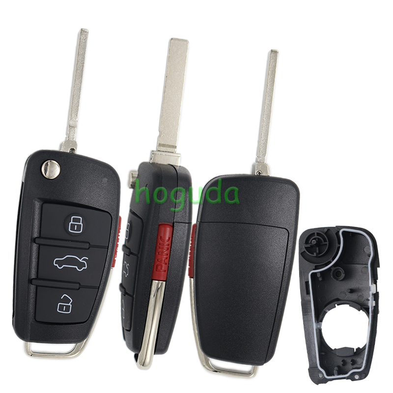 For Audi 3+1 button remote key blank with 149# key blade