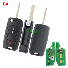 For Original Chrysler/Jeep 4 button flip remote key 434mhz with Megamos 48 AES chip with original PCB