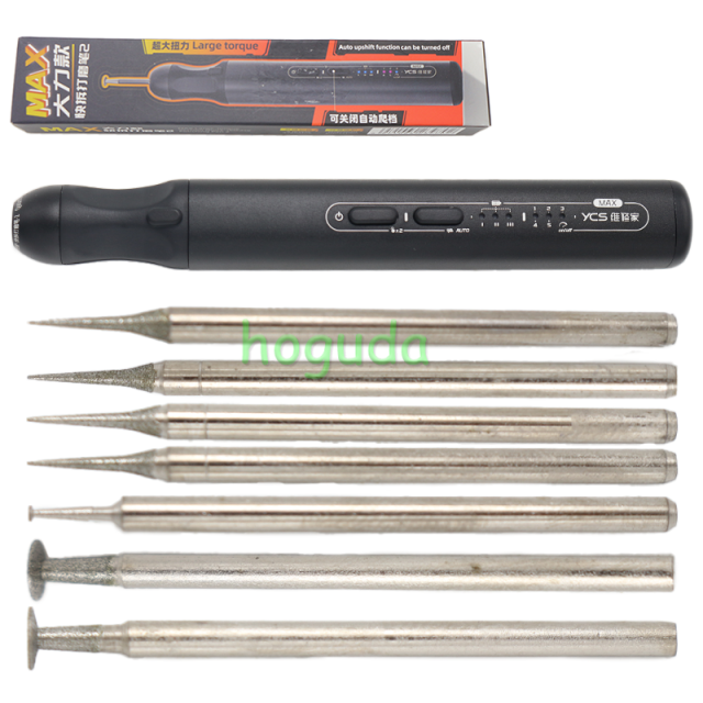 YCS 2nd MAX Electric Polishing Pen for Mobile Phone Maintenance Five Gear Motherboard Chip CPU Grinding Carving Disassembly Tool