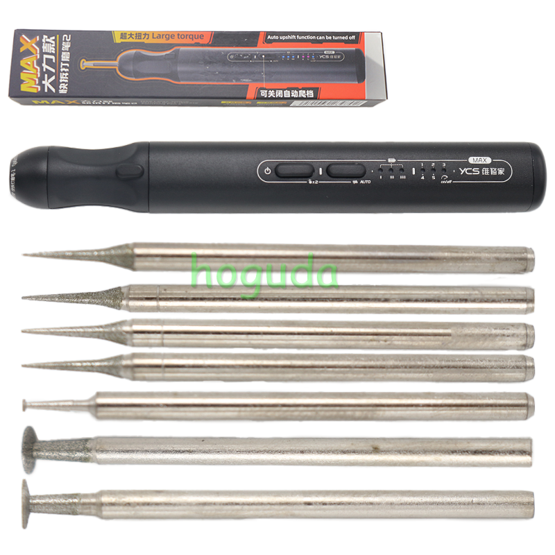 YCS 2nd MAX Electric Polishing Pen for Mobile Phone Maintenance Five Gear Motherboard Chip CPU Grinding Carving Disassembly Tool