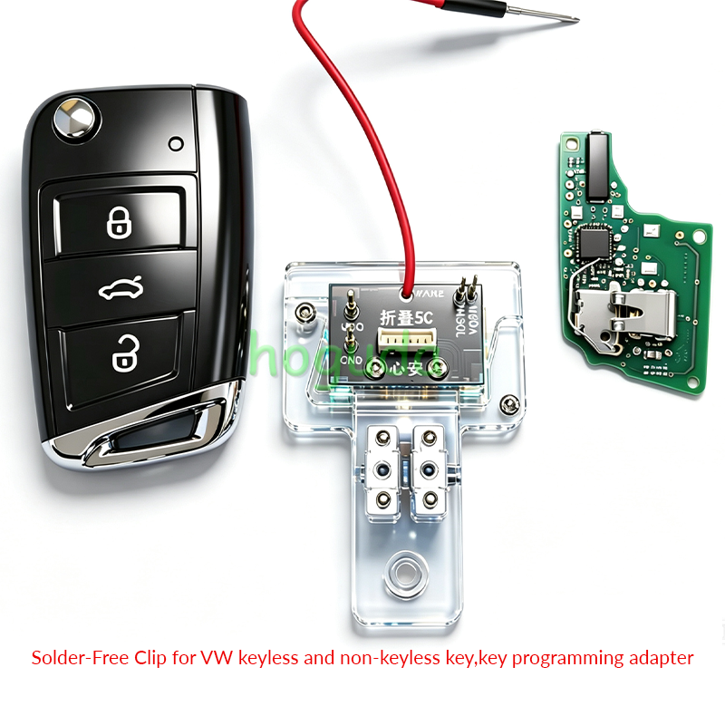 Solder-Free Clip for VW keyless and non-keyless key,key programming adapter（not include the key）