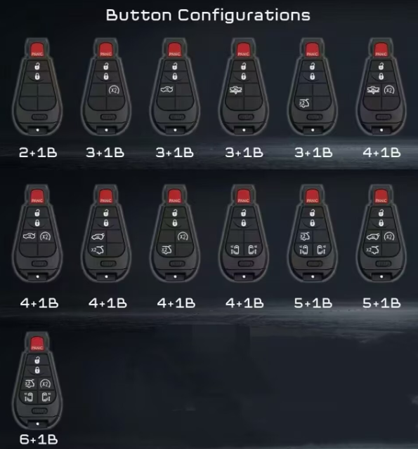 For GTL high quality Chrysler 2+1/3+1/4+1/5+1/6+1 button key pad，please choose which you need