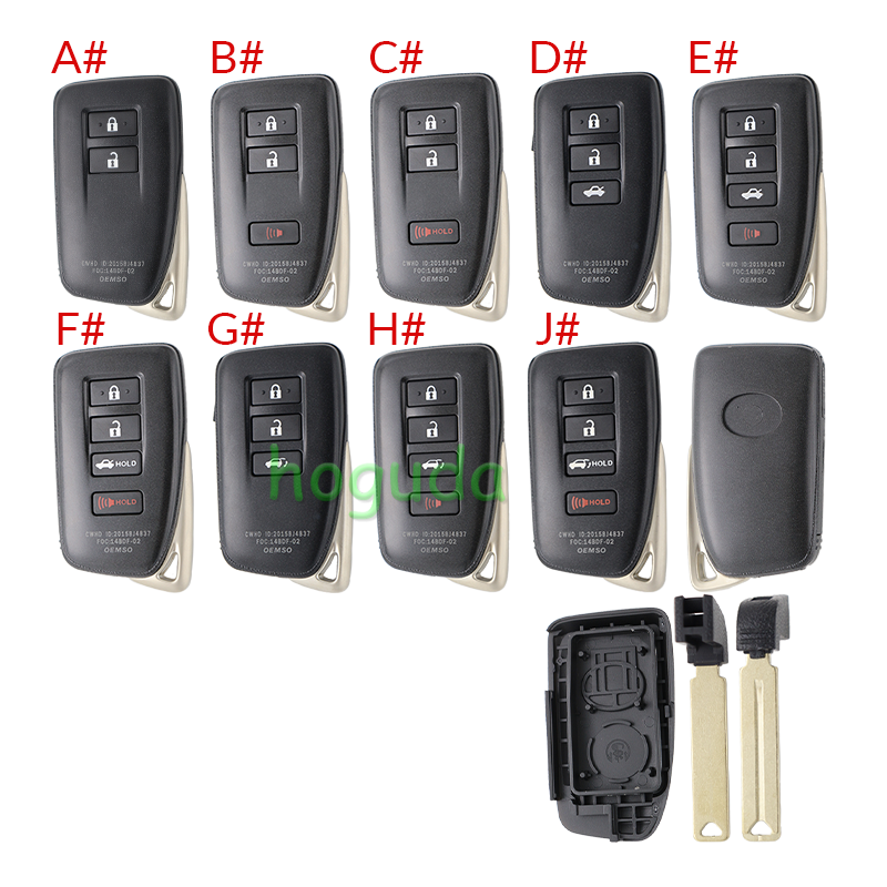 For Lexus 2/2+1/3/3+1 button modified remote key blank