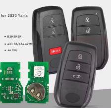 For Toyota Yaris 2020+ 2/2+1/3 button remote key with 4A Chip 433.58/434.42MHZ  FCC ID:  B3H2K2R  8990H-K0050