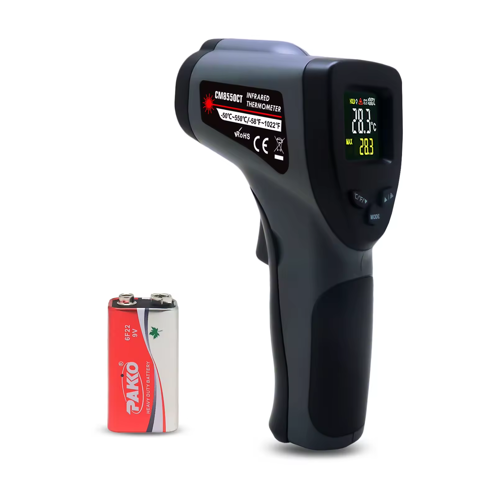 -50℃ to 380℃ / 550℃ Infrared Thermometer