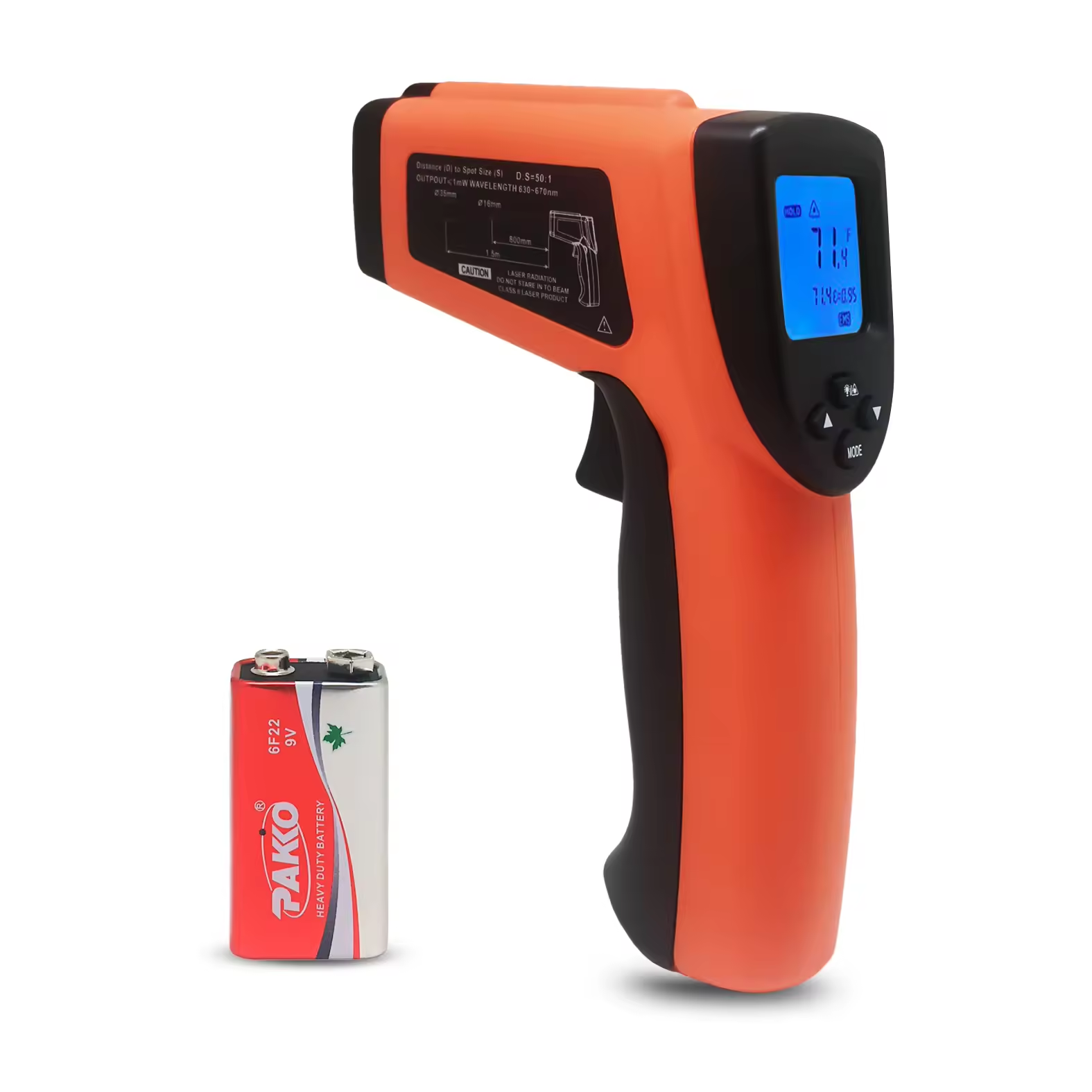 -50℃ to 580℃ / 780℃ / 880℃ / 1100℃ / 1300℃ Laser Infrared Thermometers