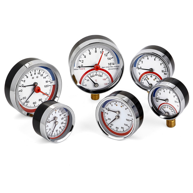 Temperature Pressure and Pressure Gauge Combined Thermo Manometer