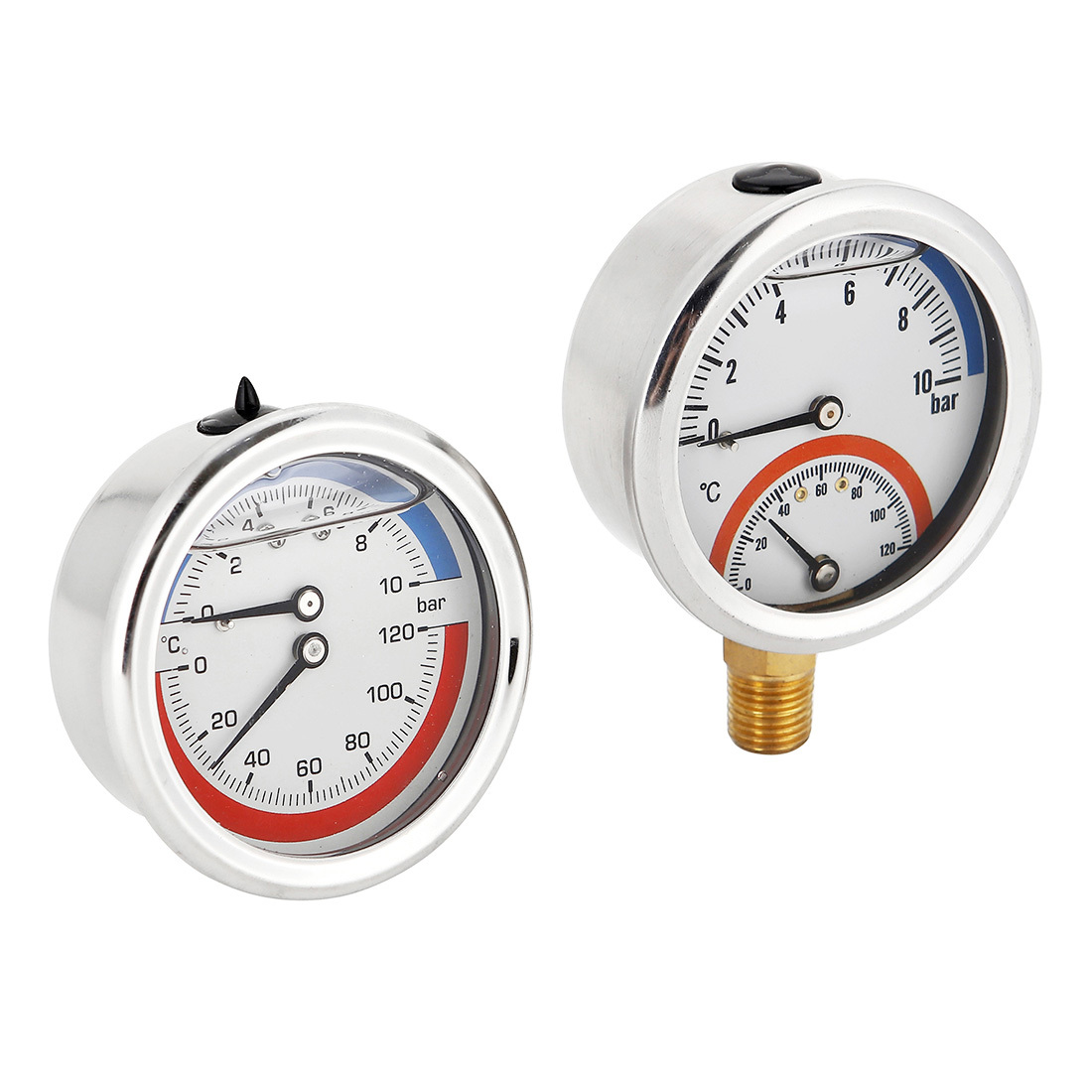 Temperature Pressure and Pressure Gauge Combined Thermo Manometer