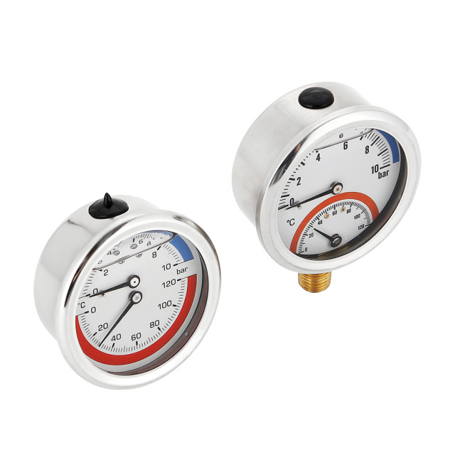 Temperature Pressure and Pressure Gauge Combined Thermo Manometer