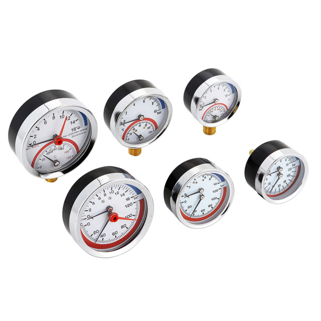Temperature Pressure and Pressure Gauge Combined Thermo Manometer
