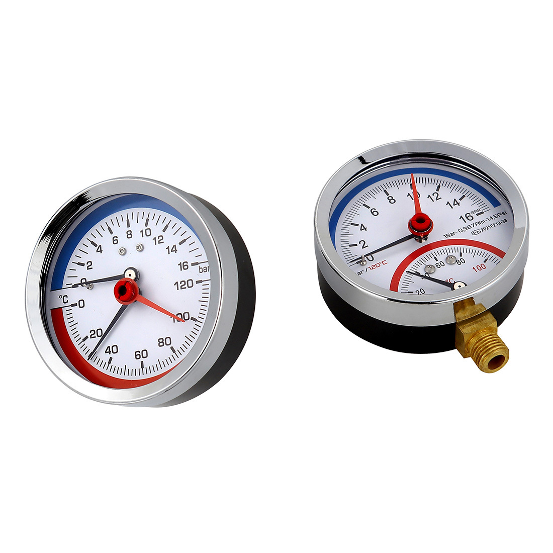 Temperature Pressure and Pressure Gauge Combined Thermo Manometer