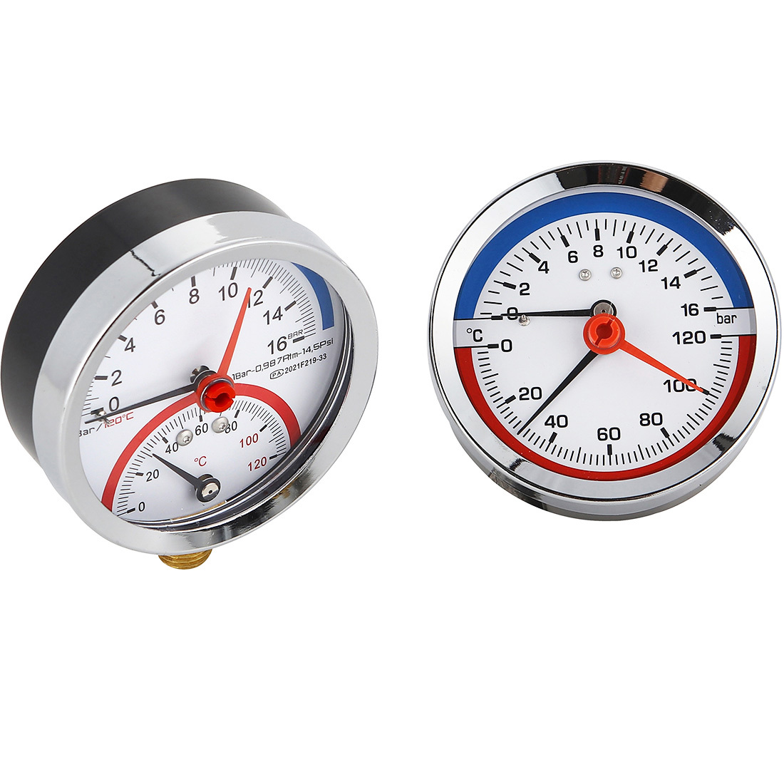 Temperature Pressure and Pressure Gauge Combined Thermo Manometer