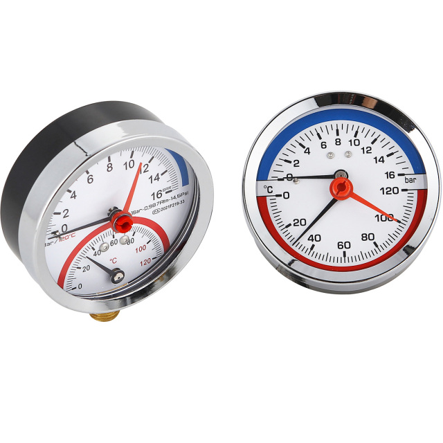 Temperature Pressure and Pressure Gauge Combined Thermo Manometer