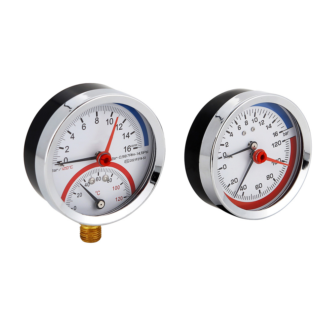 Temperature Pressure and Pressure Gauge Combined Thermo Manometer