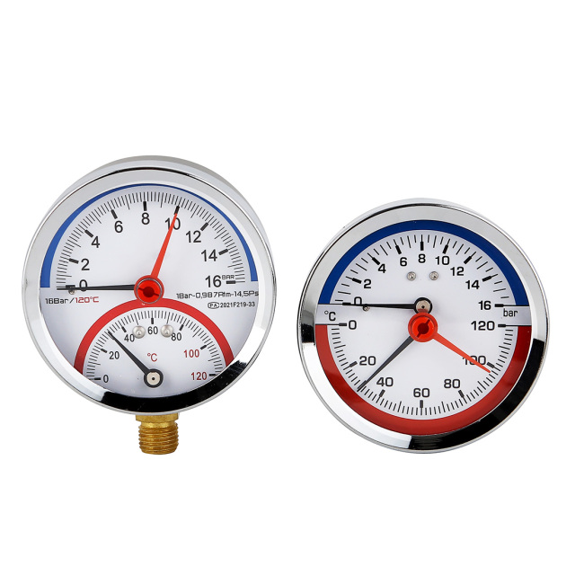 Temperature Pressure and Pressure Gauge Combined Thermo Manometer