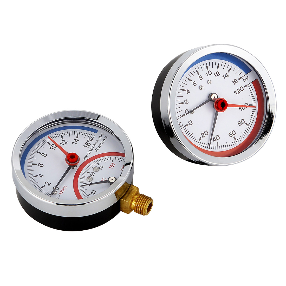 Temperature Pressure and Pressure Gauge Combined Thermo Manometer