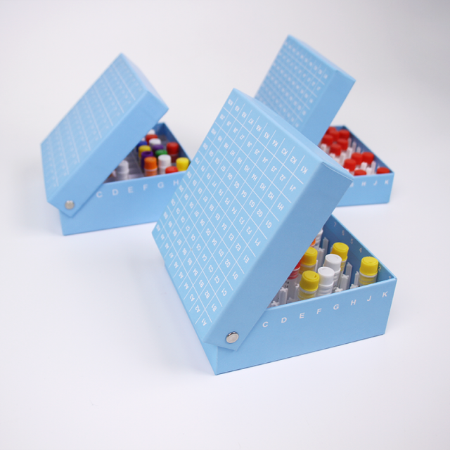 Rivet hinged lid Carboard Cryo boxes