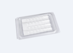 A plastic container box for tubes with absorbent paper