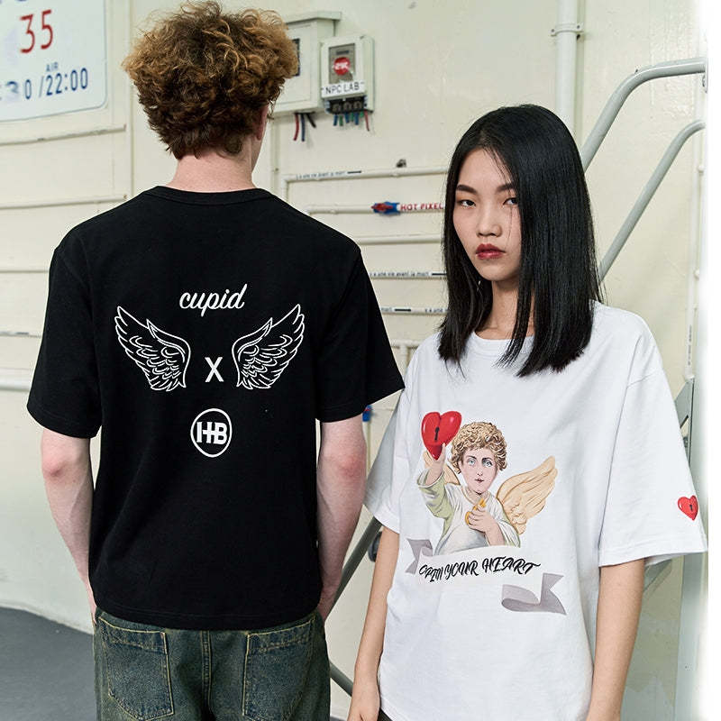 Heart Beckon Paint cotton T-shirt 603027