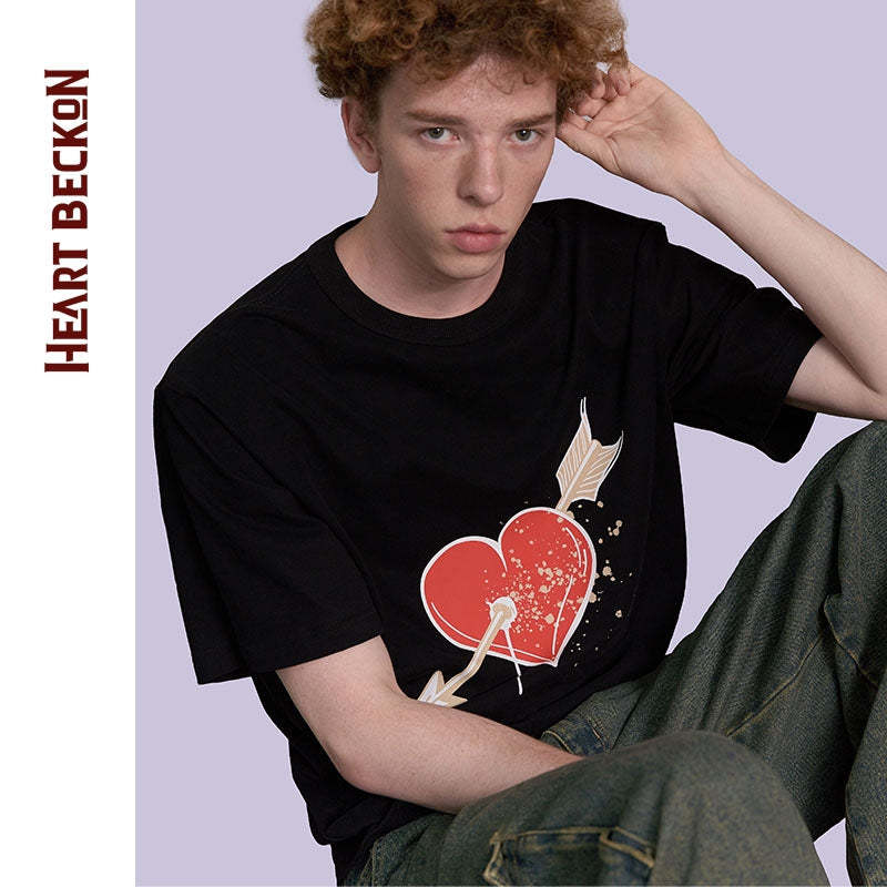 Heart Beckon Paint cotton T-shirt 603029