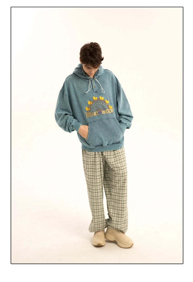 Heart Beckon Embroidered Cotton Sweatshirt 603004