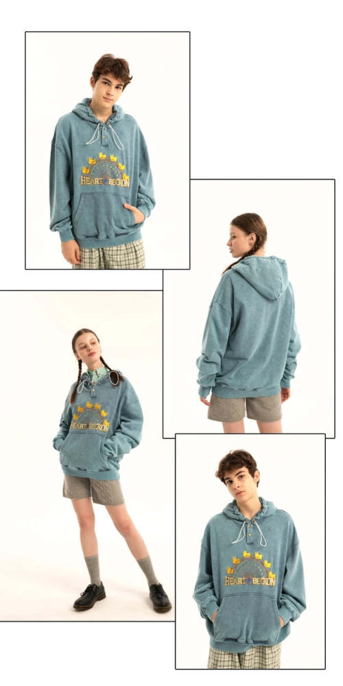 Heart Beckon Embroidered Cotton Sweatshirt 603004