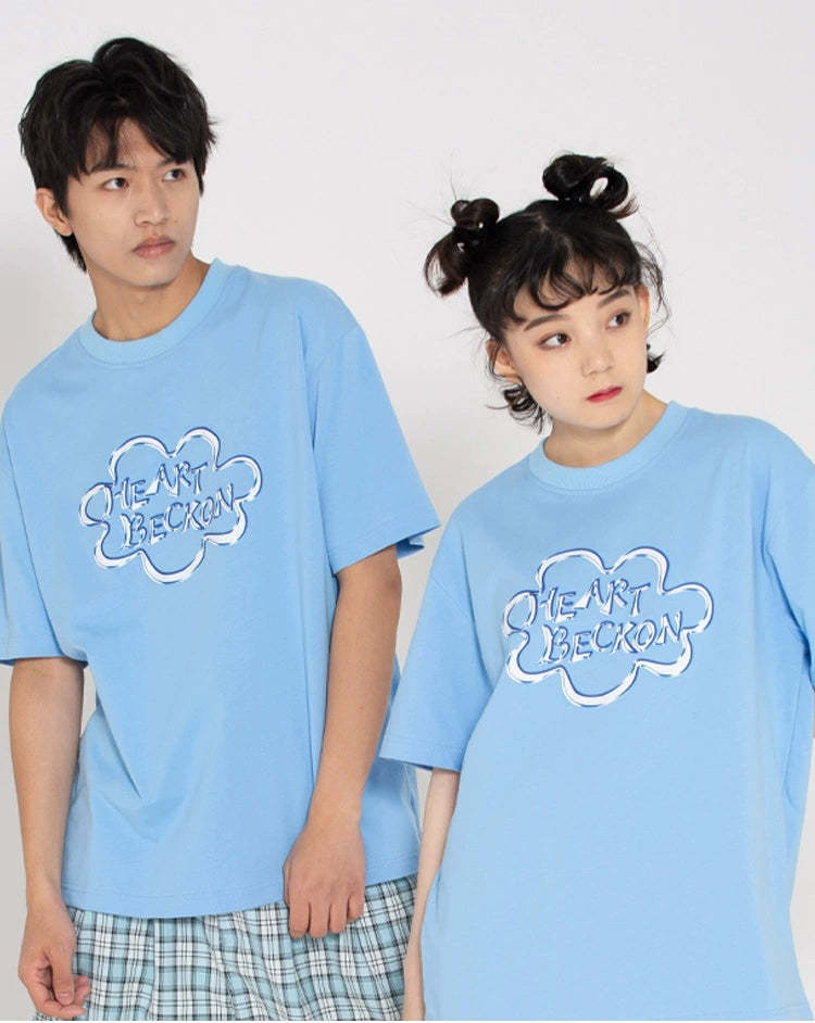 Heart Beckon Paint cotton T-shirt 603021