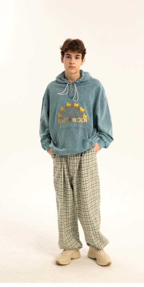Heart Beckon Embroidered Cotton Sweatshirt 603004