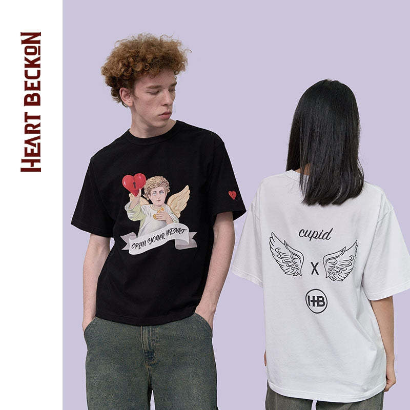 Heart Beckon Paint cotton T-shirt 603027