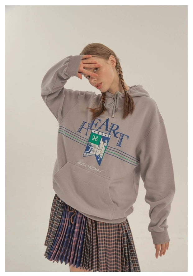 Heart Beckon Embroidered Cotton Sweatshirt 603006