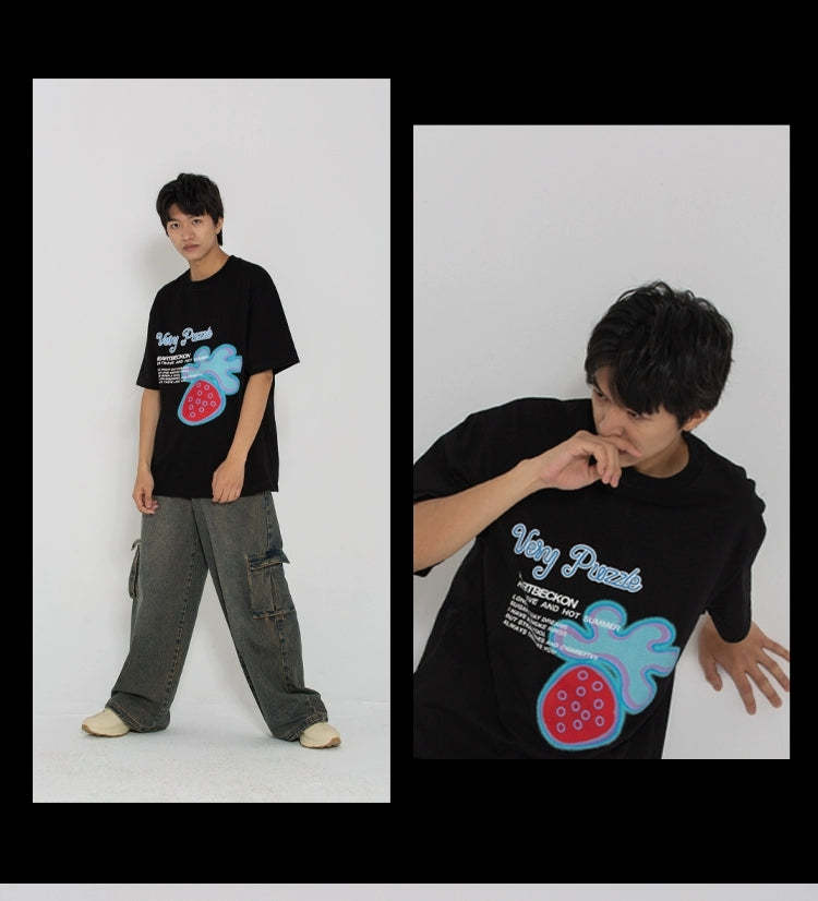 Heart Beckon Paint cotton T-shirt 603023