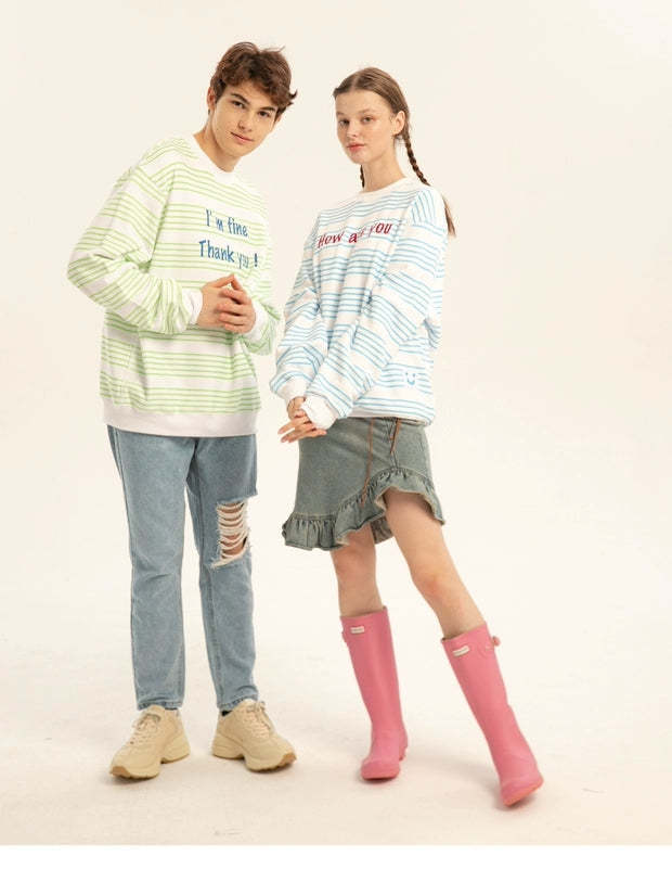 Heart Beckon Embroidered Cotton Sweatshirt 603016 lover hoodie