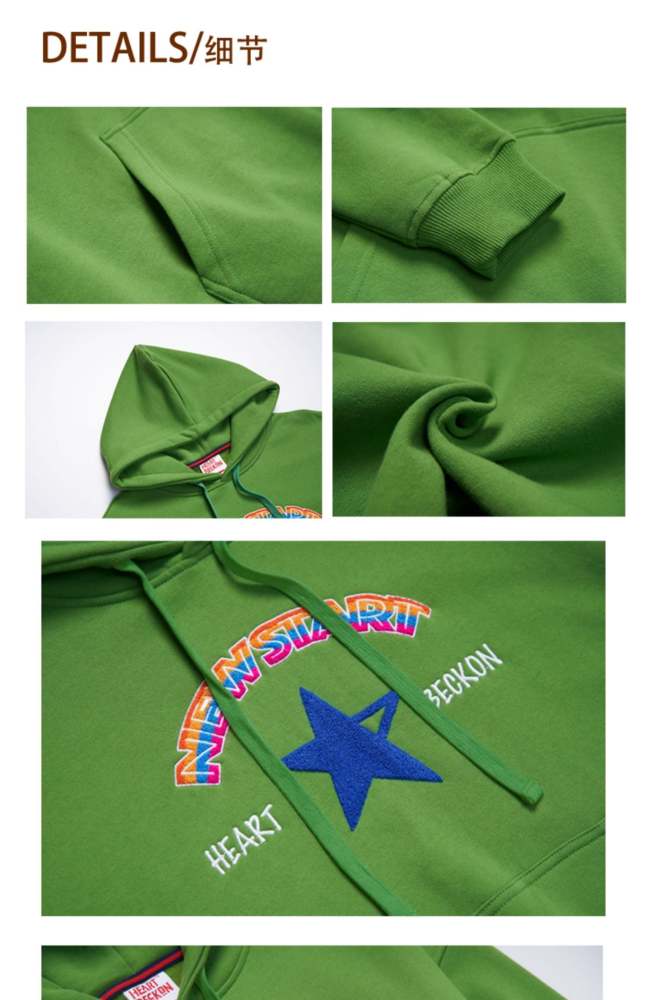 Heart Beckon Embroidered Cotton Sweatshirt 603014 men hoodie
