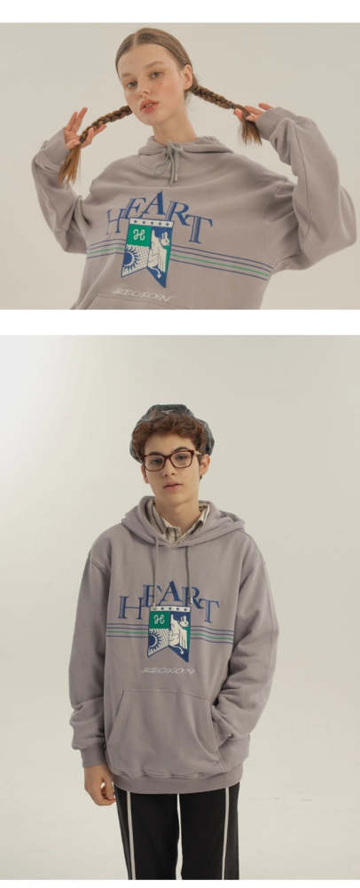 Heart Beckon Embroidered Cotton Sweatshirt 603006