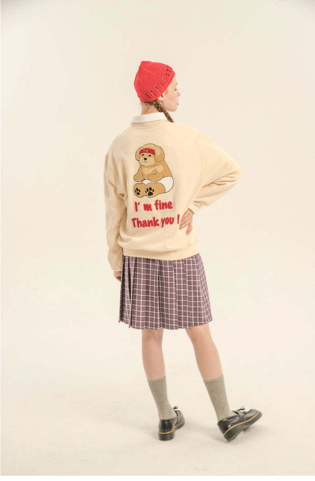 Heart Beckon Embroidered Cotton Sweatshirt 603005