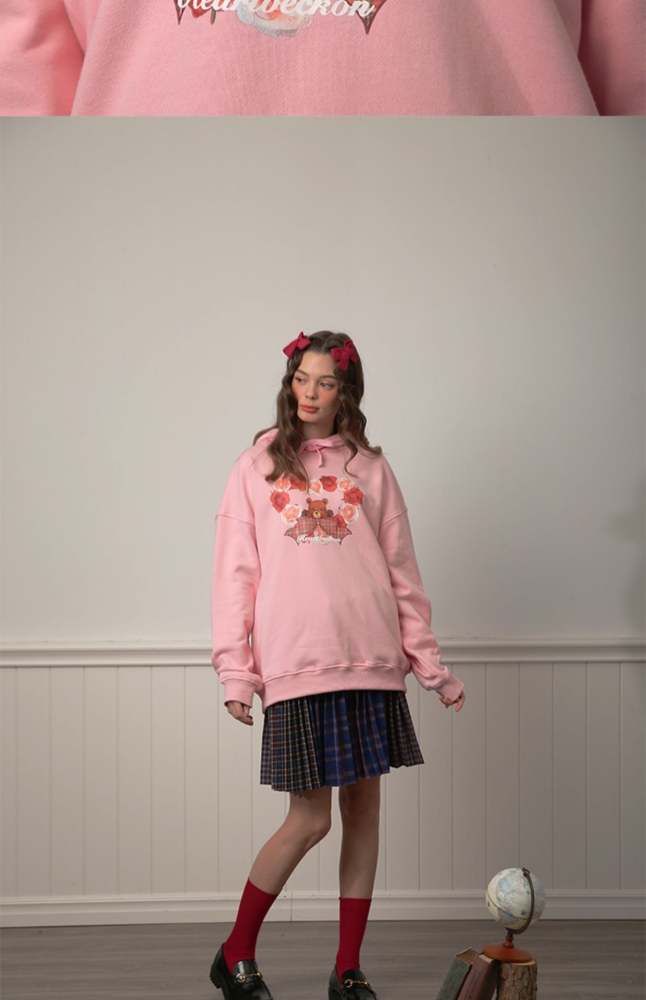 Heart Beckon  Paint Sweatshirt 603013 pink women hoodie