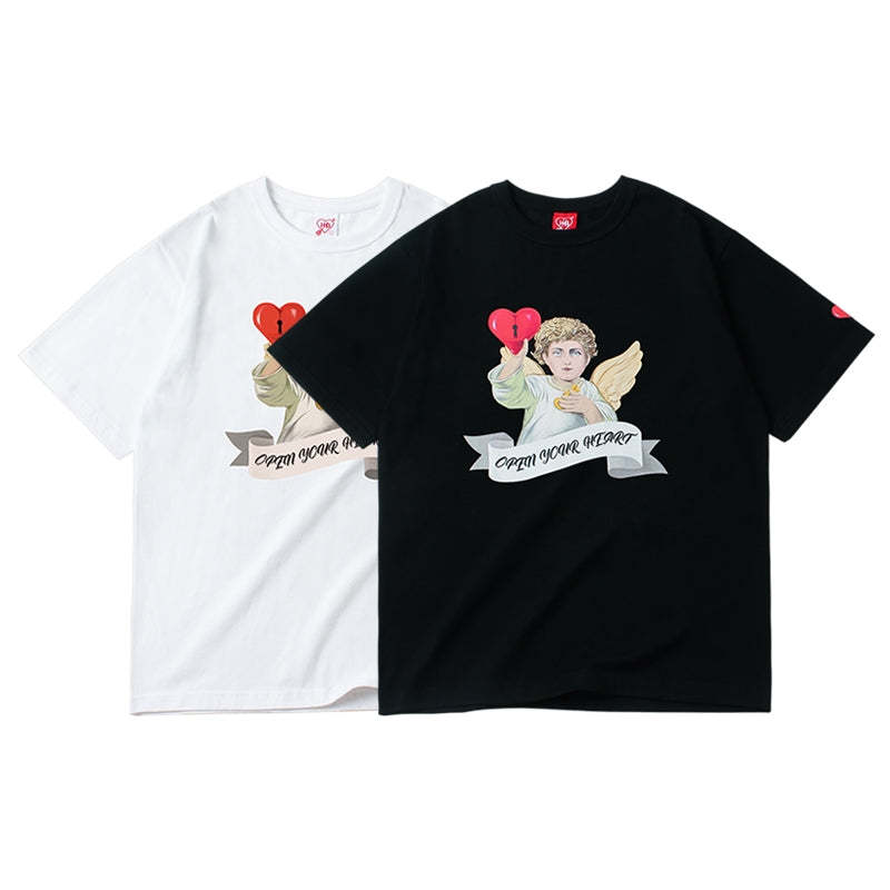 Heart Beckon Paint cotton T-shirt 603027