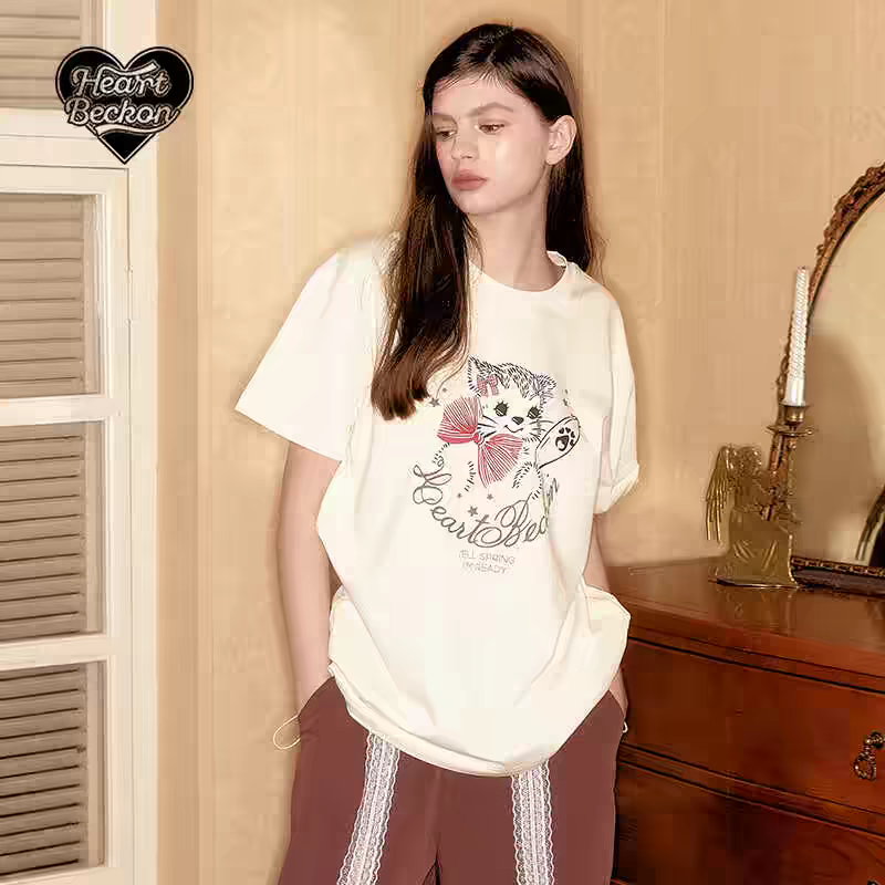 Heart Beckon Paint cotton T-shirt 603072