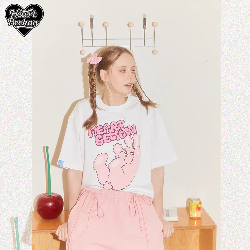 Heart Beckon Paint cotton T-shirt 603074